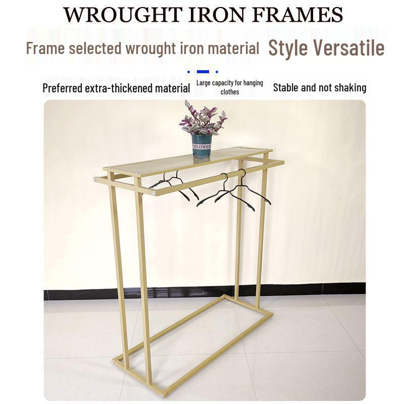 Double Row Floor-Standing Clothing Display Rack for Men & Women