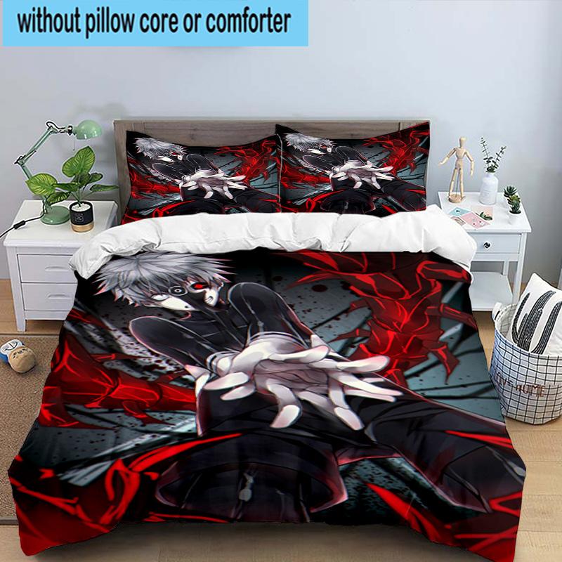 3PCS Tokyo anime Artwork 3pcs Bedding,Including 3PCS Duvet Cover And 2pcs Pillowcases Perfect for Christmas,Ideal for Bedroom, Dormitory