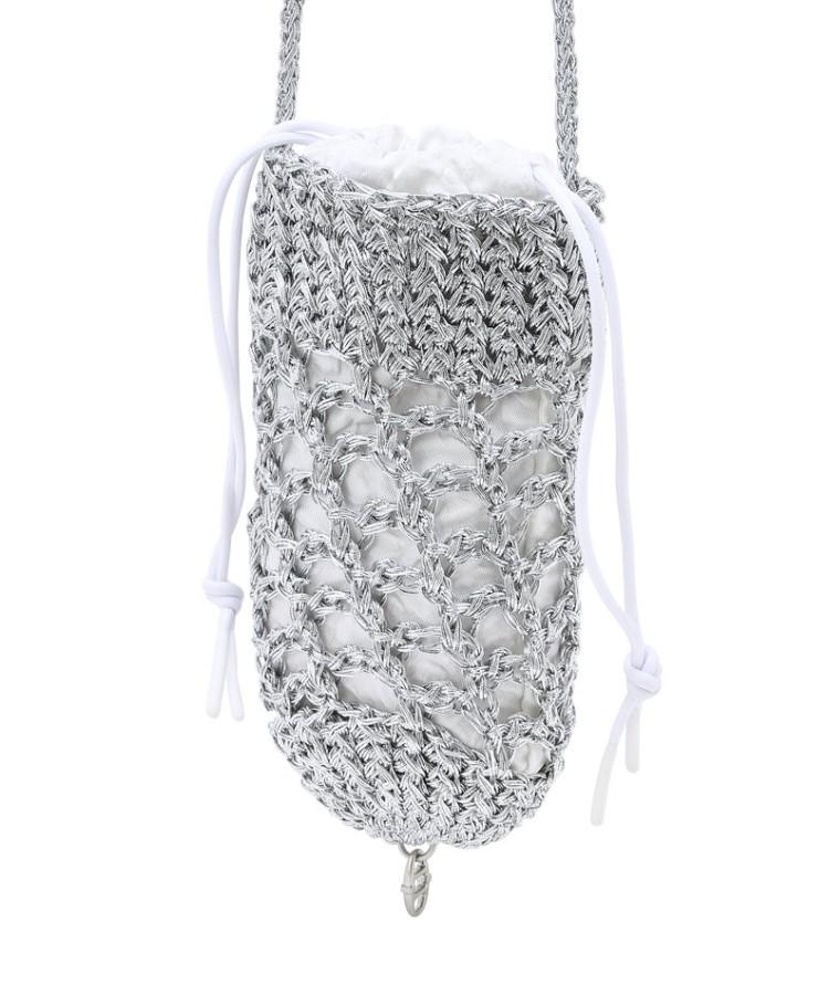 Athe Vanessabruno Silver Metal Knitting Mini Bag Aawa6E811Sv