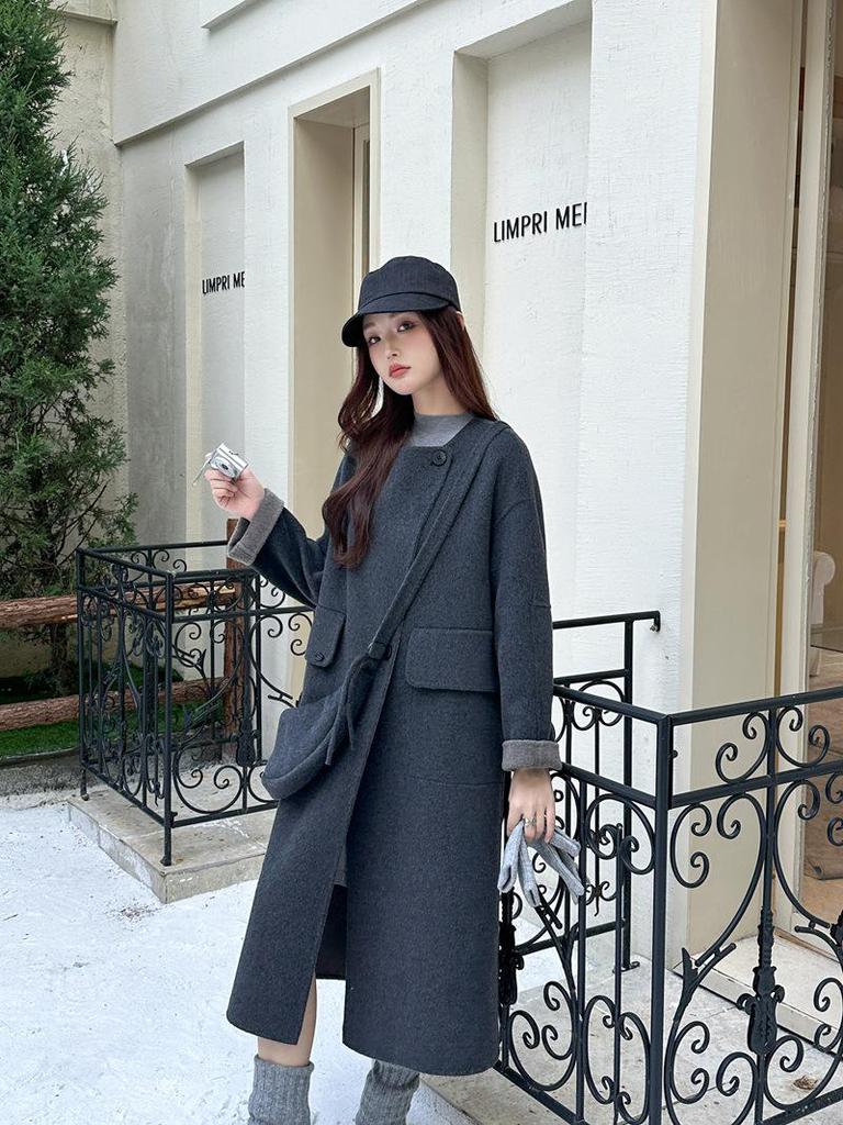 2025 Luxe Double-Sided Cashmere Wool Coat for Autumn/Winter
