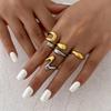 Ingemark 4Pcs/Set Creative Smooth Surface Irregular Open Rings Women New Trend Goth Adjustable Rings Suitable for Daily Jewelry