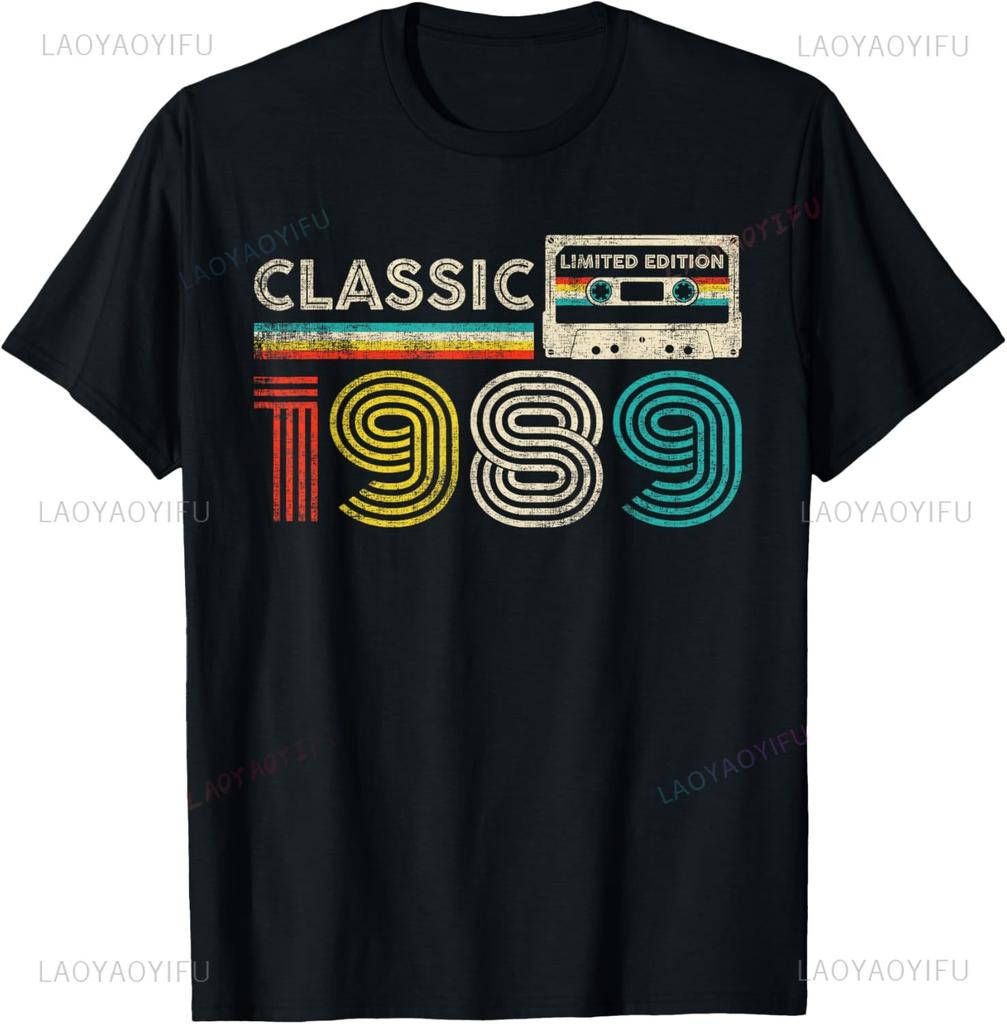 Hecho en 1989 Todas las Piezas Originales Divertida Camiseta de Cumpleaños Nacido en 1989 Unisex Verano Ropa de Calle Tops Ropa de Calle Camisas