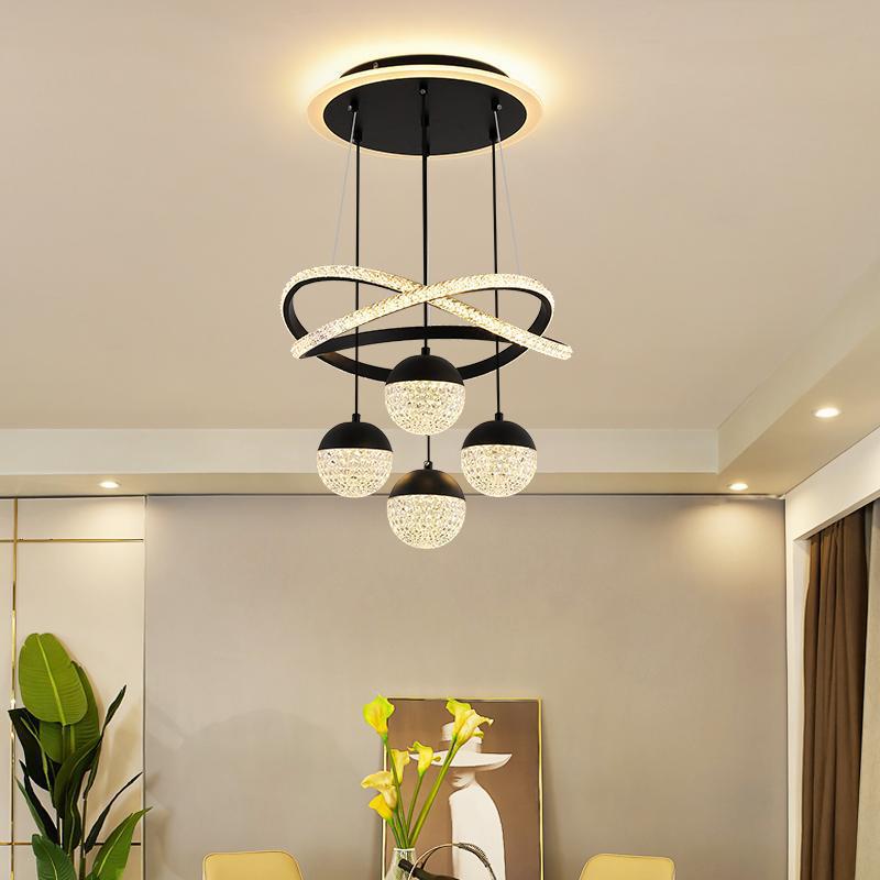 Modern Dining Room Led Chandelier Lighting Three LED Colors Nordic Restaurant Lighting Living Room Chandelier Hanging Lamp