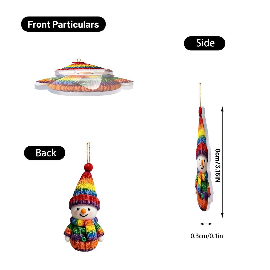 Christmas Colorful Snowman Pendant Christmas Decorations Christmas Pendant Christmas Tree Acrylic Pendant