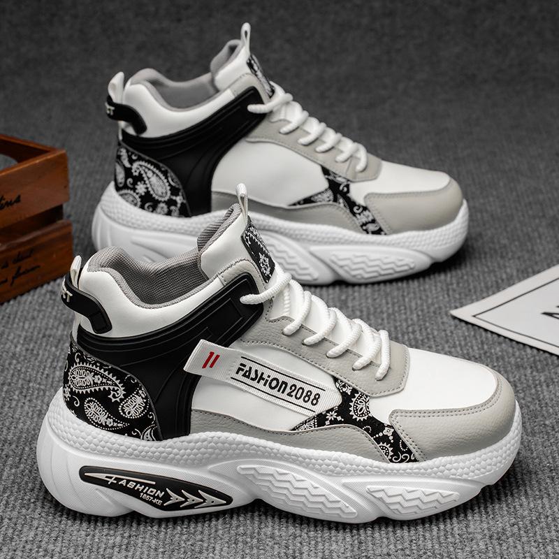 Autumn New High-top Youth Sports Shoes Men's Platform Casual Running Dad Shoes