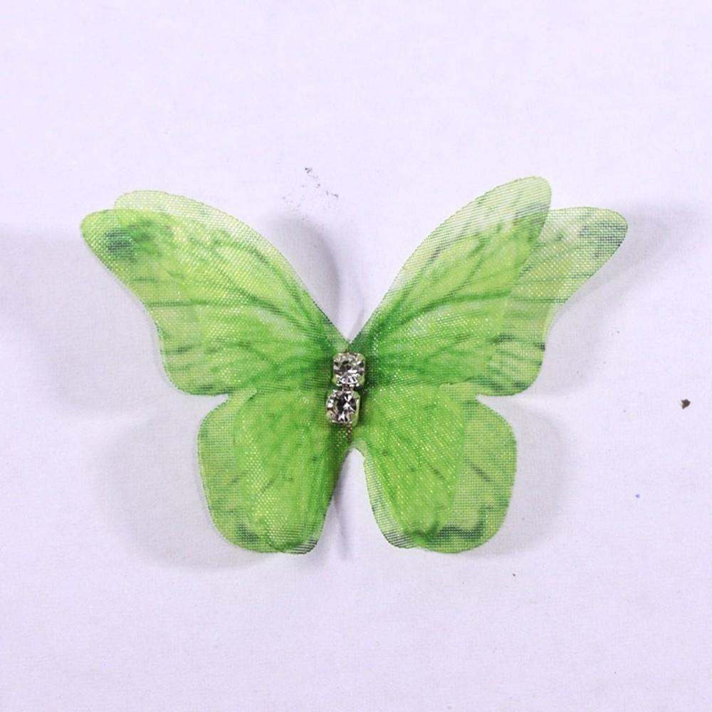 50Pcs Double-layer Chiffon Butterfly Embroidered Patches  Bridal Hair Accessories