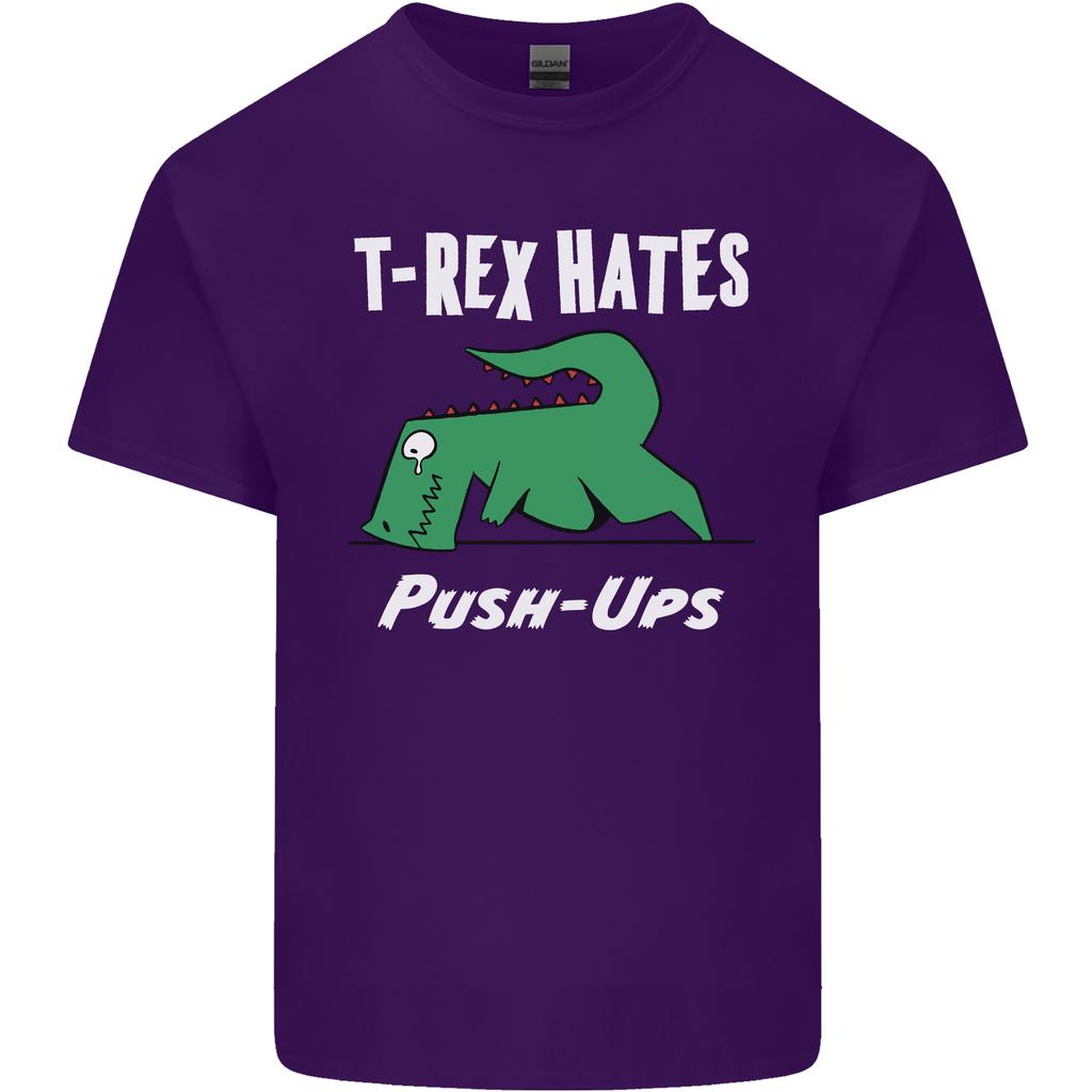 TRex Hasst Liegestütze Fitnessstudio Lustige Dinosaurier Unisex Leichtes Baumwoll-T-Shirt