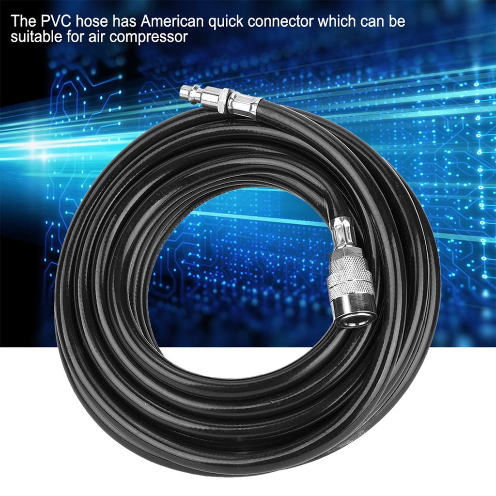 7,5 Meter PVC-Zubehörsatz für pneumatischen Luftkompressorschlauch mit amerikanischem Schnellanschluss