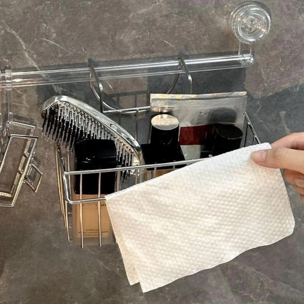 304 Stainless Steel Sink Drain Basket with Hanger Sink Drainer Rack Brush Organizer