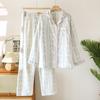 Autumn/Winter Pajama Set Women's Long Sleeve Trousers 100% Cotton Flower Print 2 Piece Set Women's Pajamas Soft Homewear