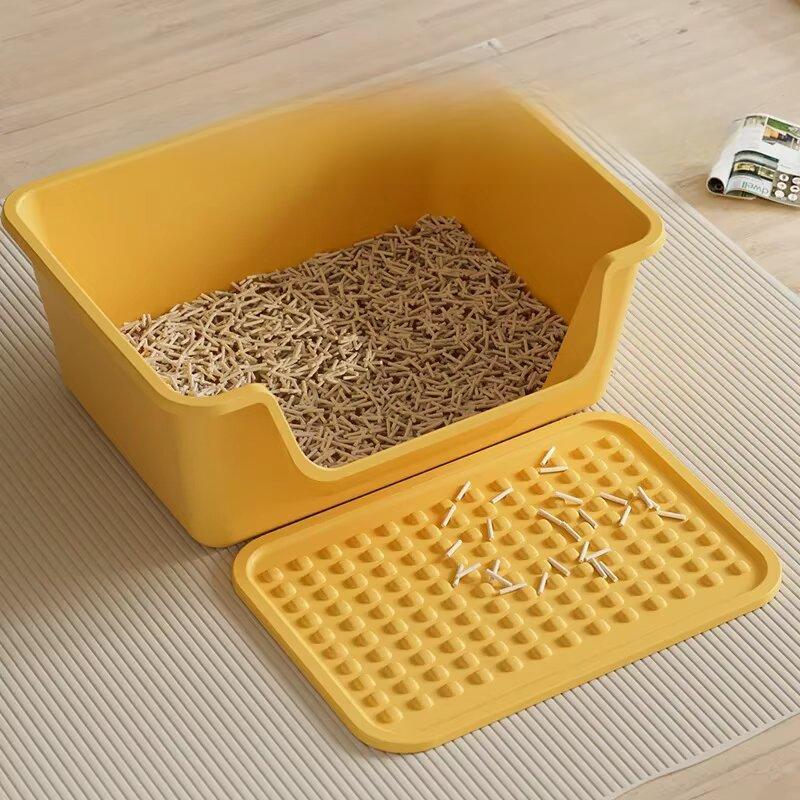 Katzenklo Große Kapazität Halbgeschlossen Kunststoff Spritzschutz Katzen Toilette Nachttopf Big Mac Übergröße Katzenwanne Nachttopf Katzentoiletten