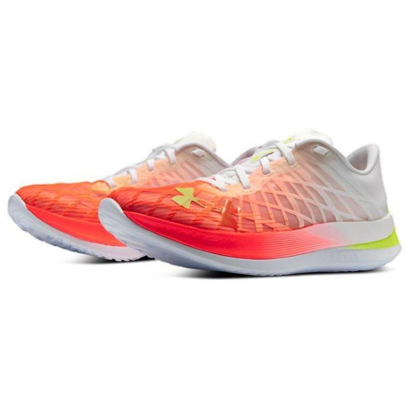 Under Armour Flow Velociti Elite Fabric Carbon Plate Low Top Running Shoes Unisex White Red 3026801-101