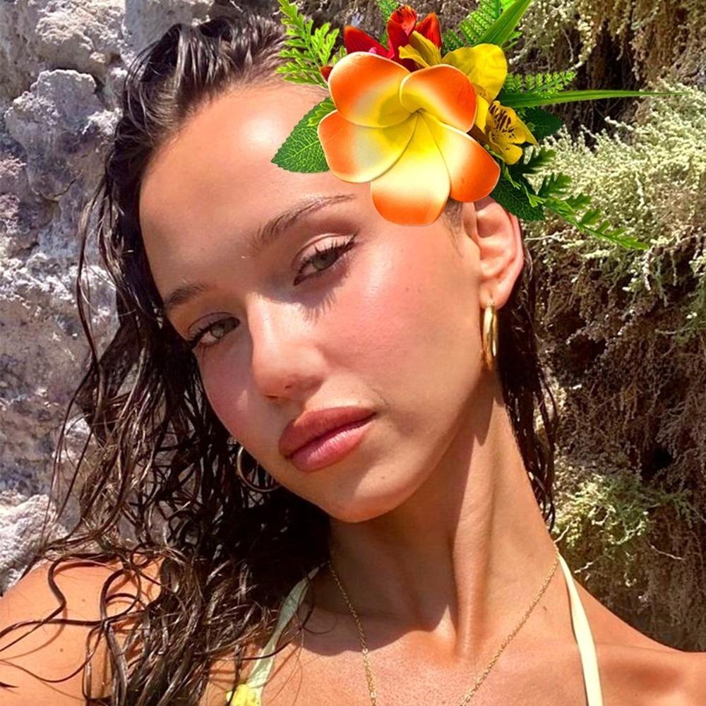 3D Floral Design Floral Hair Barrettes Artificial Flower Hair Accessories  Hawaiian Vacation