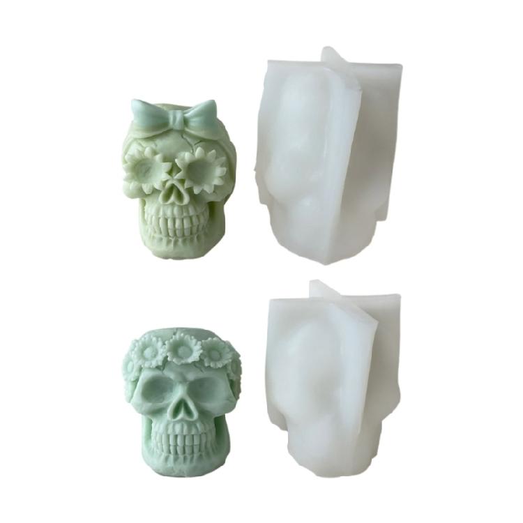Large Halloween Skull Silicone Mold Halloween Decoration Gypsum Plaster Molds