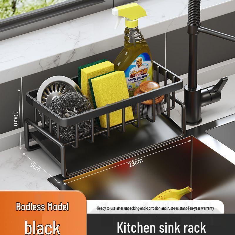 Kitchen Sink Storage Rack - Drain Rack for Detergent, Sponge, and Steel Wire Ball