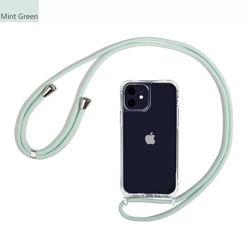 Crossbody Necklace Cord Lanyard Transparent Hard Case For iPhone16 15 14 13 12 11 Pro Max XS XR X Clear Soft Cover