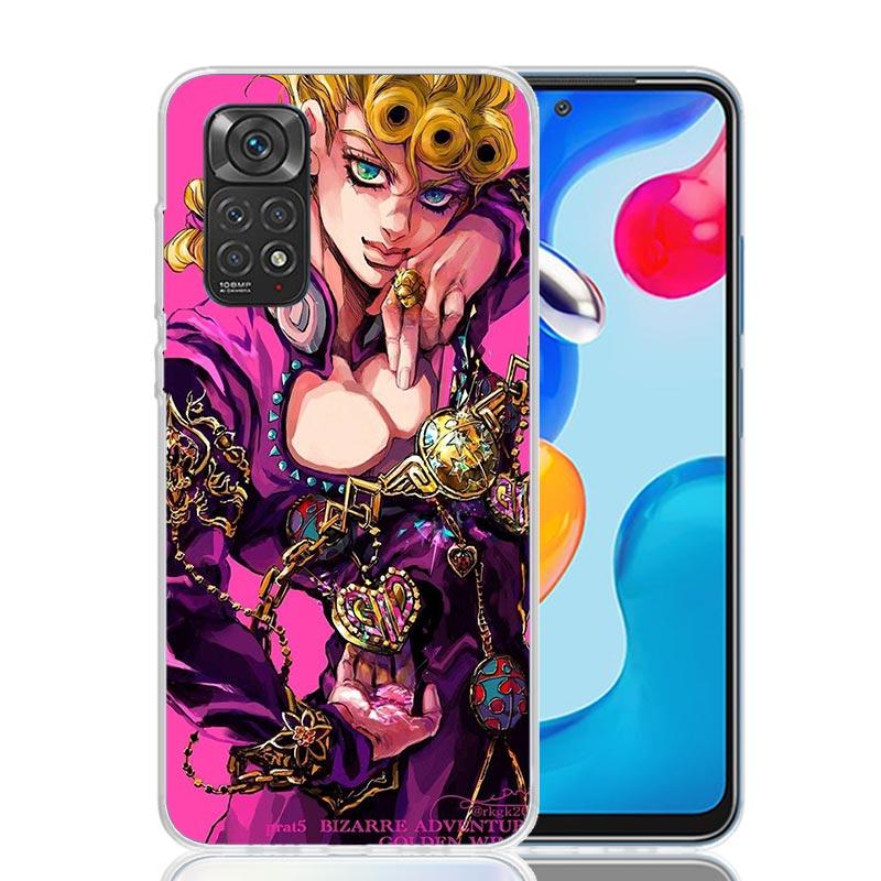 JoJo Adventure Giorno Giovanna Phone Case For Xiaomi Redmi Note 15 14 13 12S 12 Pro Plus 11S 11E 11 11T 10S 10 Art Soft Pattern