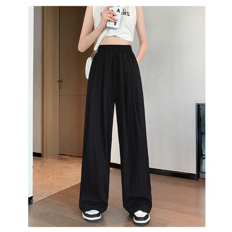 Spodnie z szerokimi nogawkami Ice Silk damskie letnie z wysokim stanem Dapdown Casual w stylu japońskim Leniwe spodnie Yamamoto Bawełniane spodnie lniane na co dzień