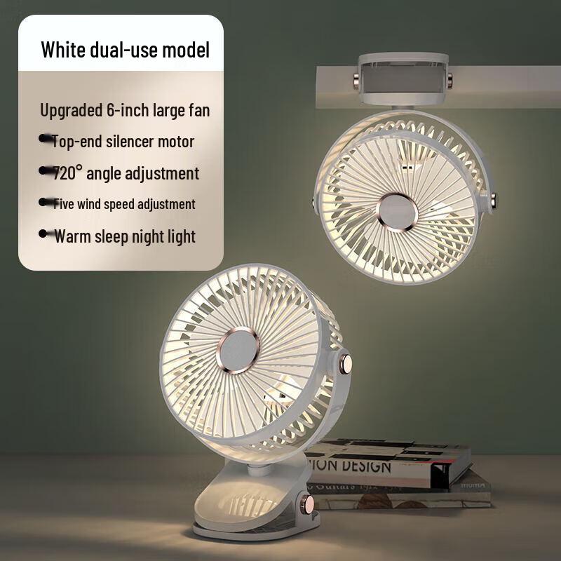 Portable USB Desk & Clip Fan CN plug (adapter included)