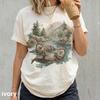 Vintage Otter Lake Tee, Mountain River Wildlife Illustration Graphic Shirt, Alpine Nature Comfort Colors® Top