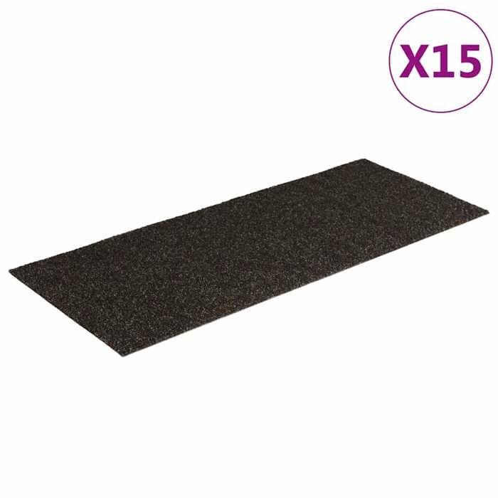 VidaXL Self-adhesive Stair Treads 15 Pieces 60 X 25 Cm Dark Brown Rectangular 326919
