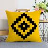 Nordic Modern Yellow Plush Throw Pillow Cover - Single-Sided Print Home Decor Cushion.