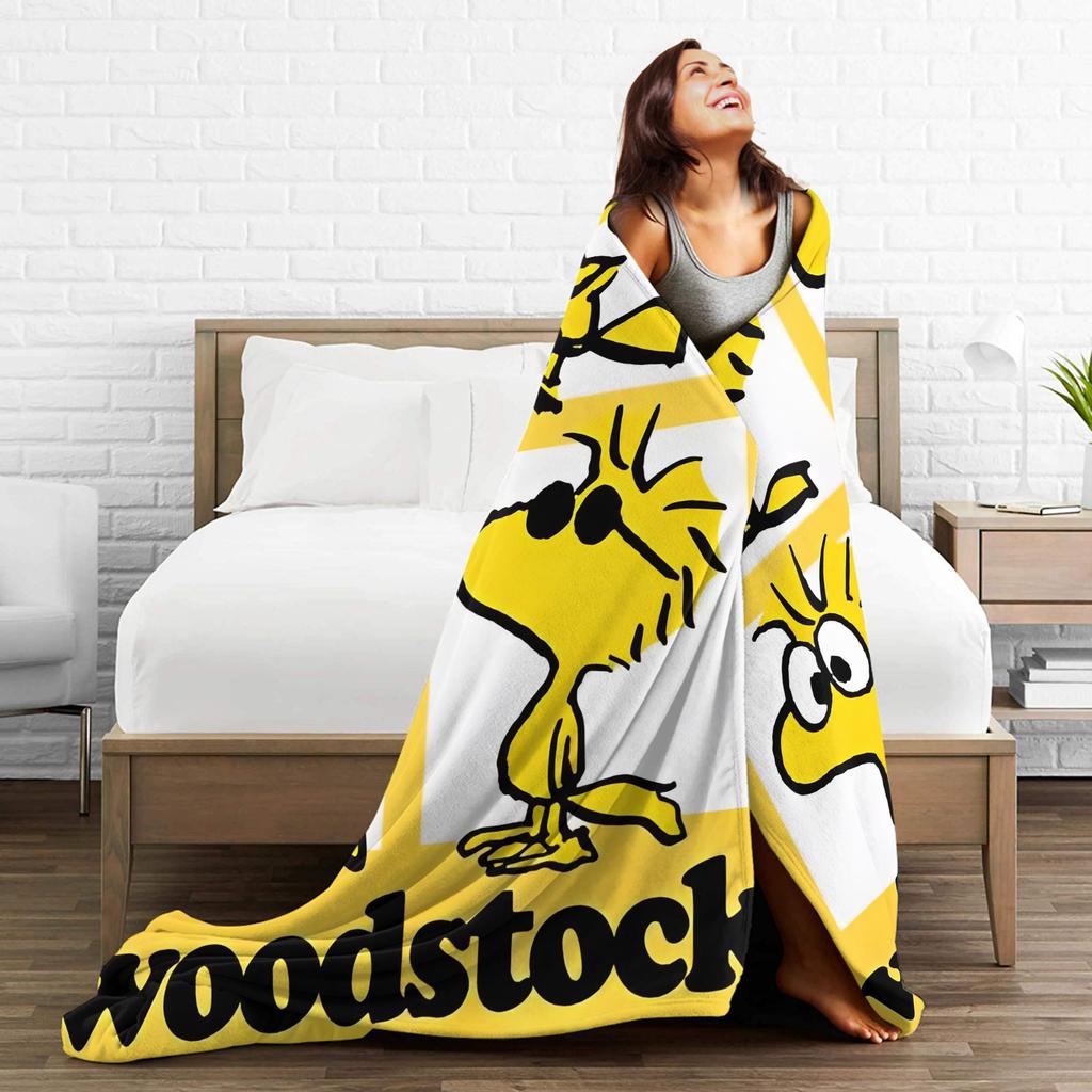 Peanuts Woodstock z Przyjaciółmi Koc Super Ciepły Koc Dekoracyjny Zimowy Sofa Łóżko Wygodny Pokrowiec na Łóżko