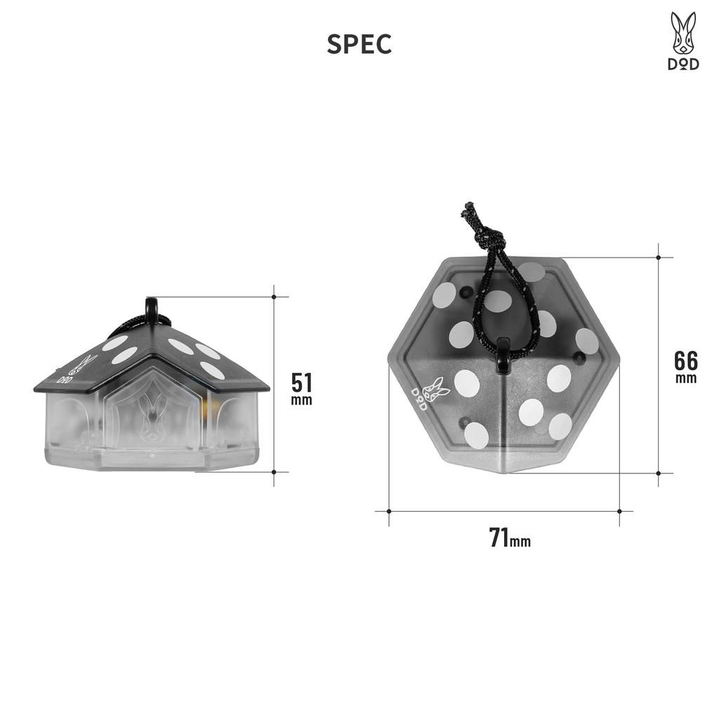 DOD Mini Mushroom Light, LED Lantern, USB Rechargeable, Compact and Lightweight, 200 Lumens, 6-60 Hours of Use, L1-987-CL