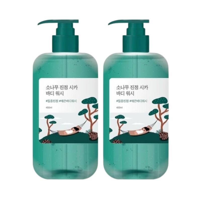 Round Lab Pine Calming Cica Body Wash 400ml – Acne-Prone Skin Body Cleanser with AHA BHA PHA, Fresh Forest Scent