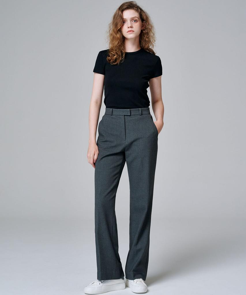 MALOUPE 2115 Stretch Semi-Wide Pants (Dark Gray)