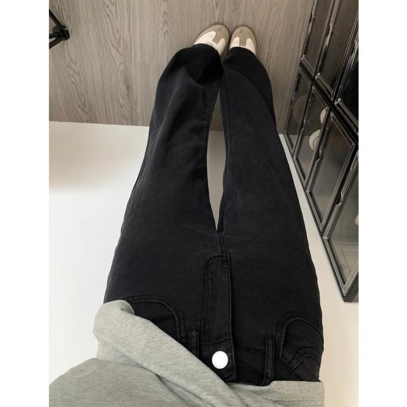 Women's Plus Size Fleece-Lined Micro Flare Jeans: Winter Slimming Loose Wide Leg Pants