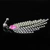 Dusker Navle Mageknapp Bar Vektstang Ringer Rhinestone Kroppspiercing Smykker