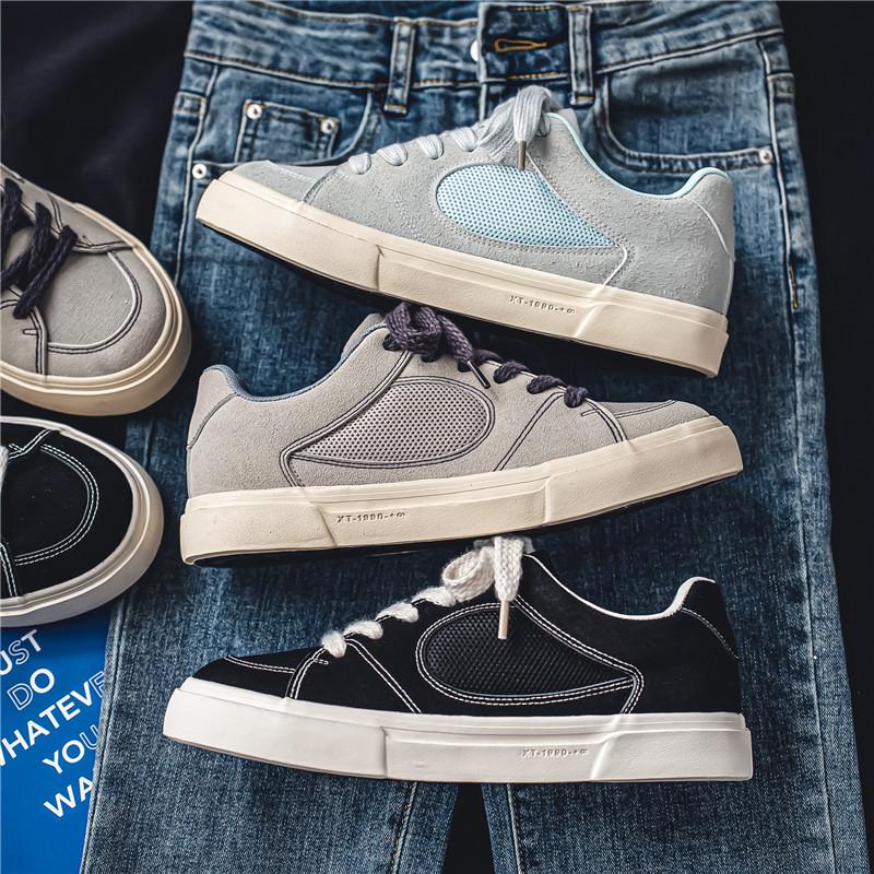 Vyriški drobės batai, marginti, vyriški sportiniai batai, patogūs batai storu padu, kvėpuojantys laisvalaikio batai