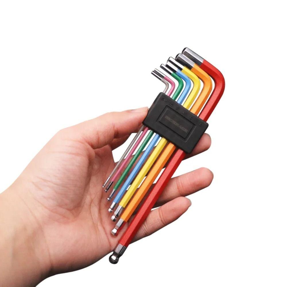 7Pcs Rust-proof Bicycle Hex Key Set 1.5/2/2.5/3/4/5/6mm Hexagon Spanner Portable Hexagonal Wrench