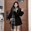 Women's Stylish Red Hooded Woolen Coat - Autumn/Winter Design, Tie-Up Waist, Unique, Sophisticated Overcoat