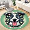 1PC Christmas Dog Office Round Area Rug,  Mat Suitable ForOffice, Under Office Chairs Bedroom Living Room Home Decor, Room Deco