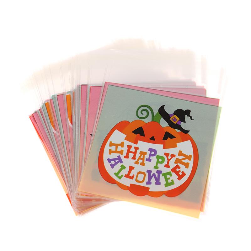 100Pcs 4-In-1 Halloween Candy Packaging Bag Ghost Festival Party Gift Self Sealing Bag Trick Or Treat Snack Food Pouch