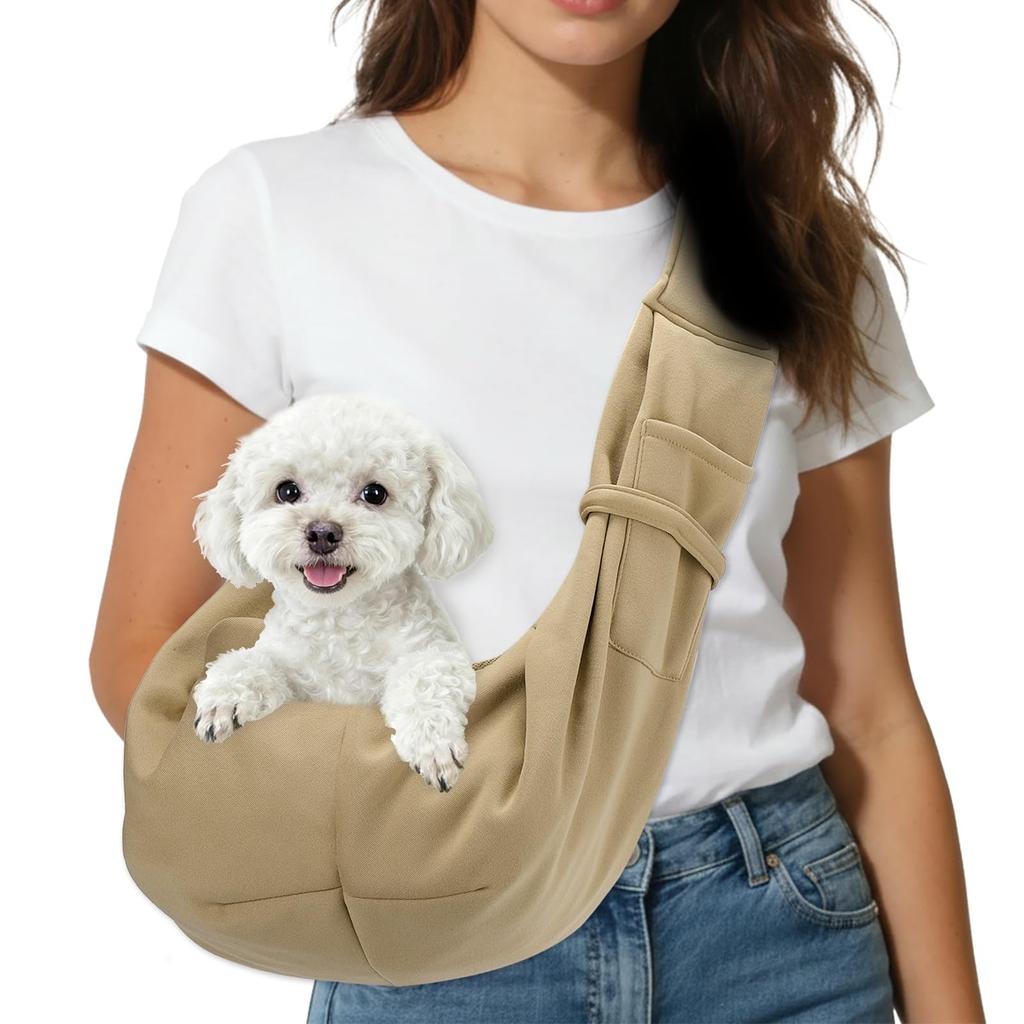 Dog Cat Sling Carrier for Small Pets Up to 16.5Lbs Breathable Mesh Buckle Cross Body Shoulder Bag for Outdoor Travel Camping
