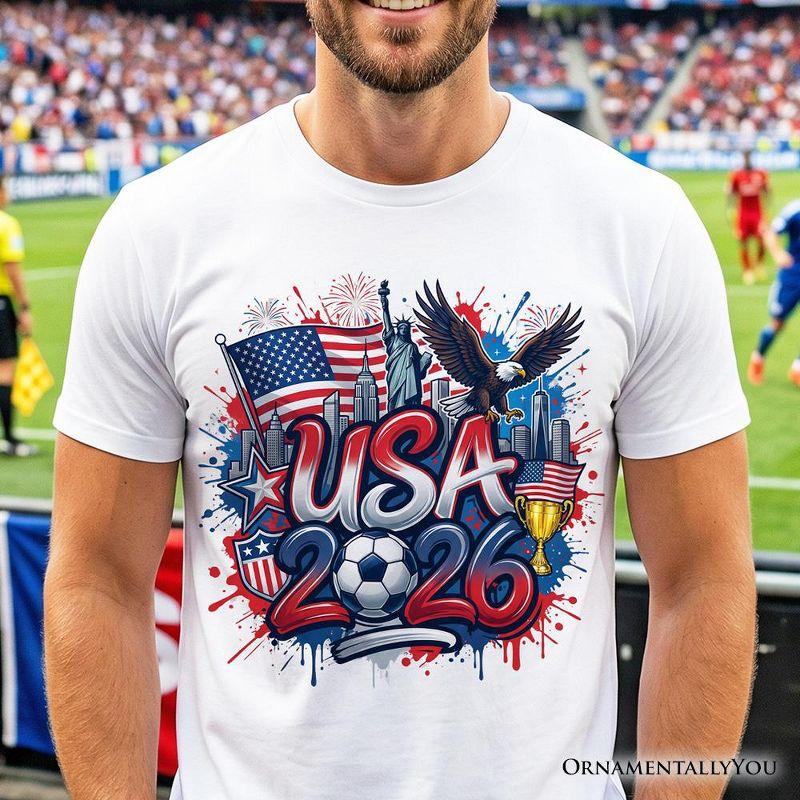 USA 2026 Soccer Cup Global Championship T-Shirt, Fans Football Tee White S L