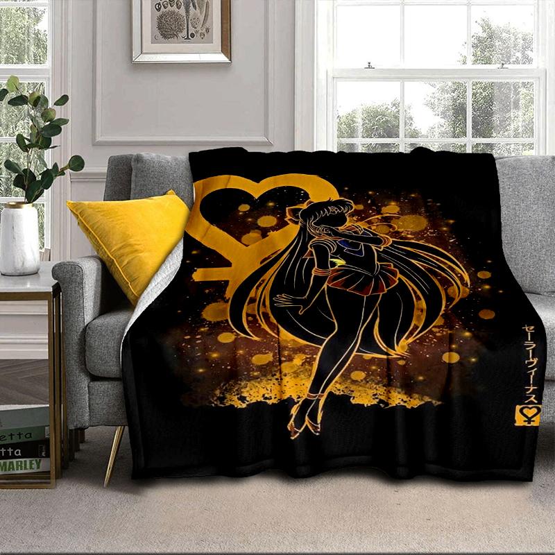 Moonlit Guardian Blanket Flannel Blanket for Bed, Sofa, Camping, Hiking, Picnic Essentials, Gift for Family Fan Gifts