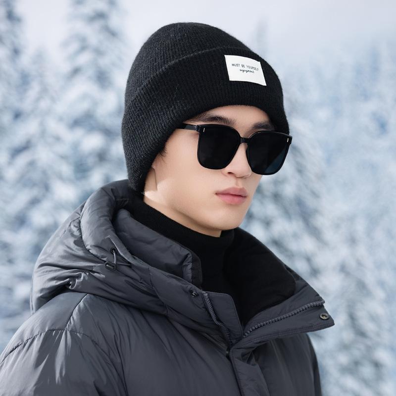 New Autumn and Winter Versatile Knitted Wool Hat Outdoor Travel Windproof and Warm Pile Hat Korean Style Literary Retro Cold Hat