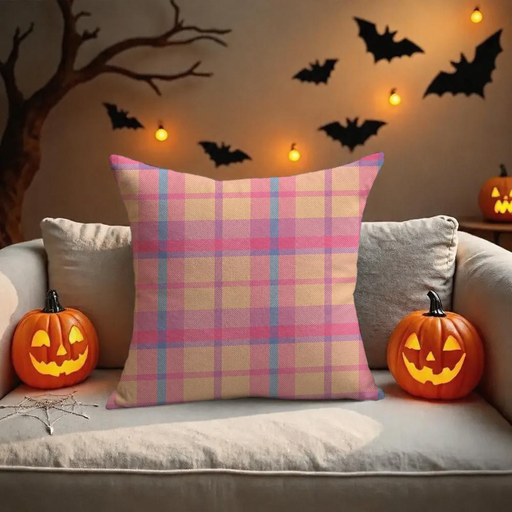 Con Rayas Rosas De Art Cushion Cover Halloween Decoration Trick Or Treat Cushion Cover Ghost Pumpkin Head Bat Decoration