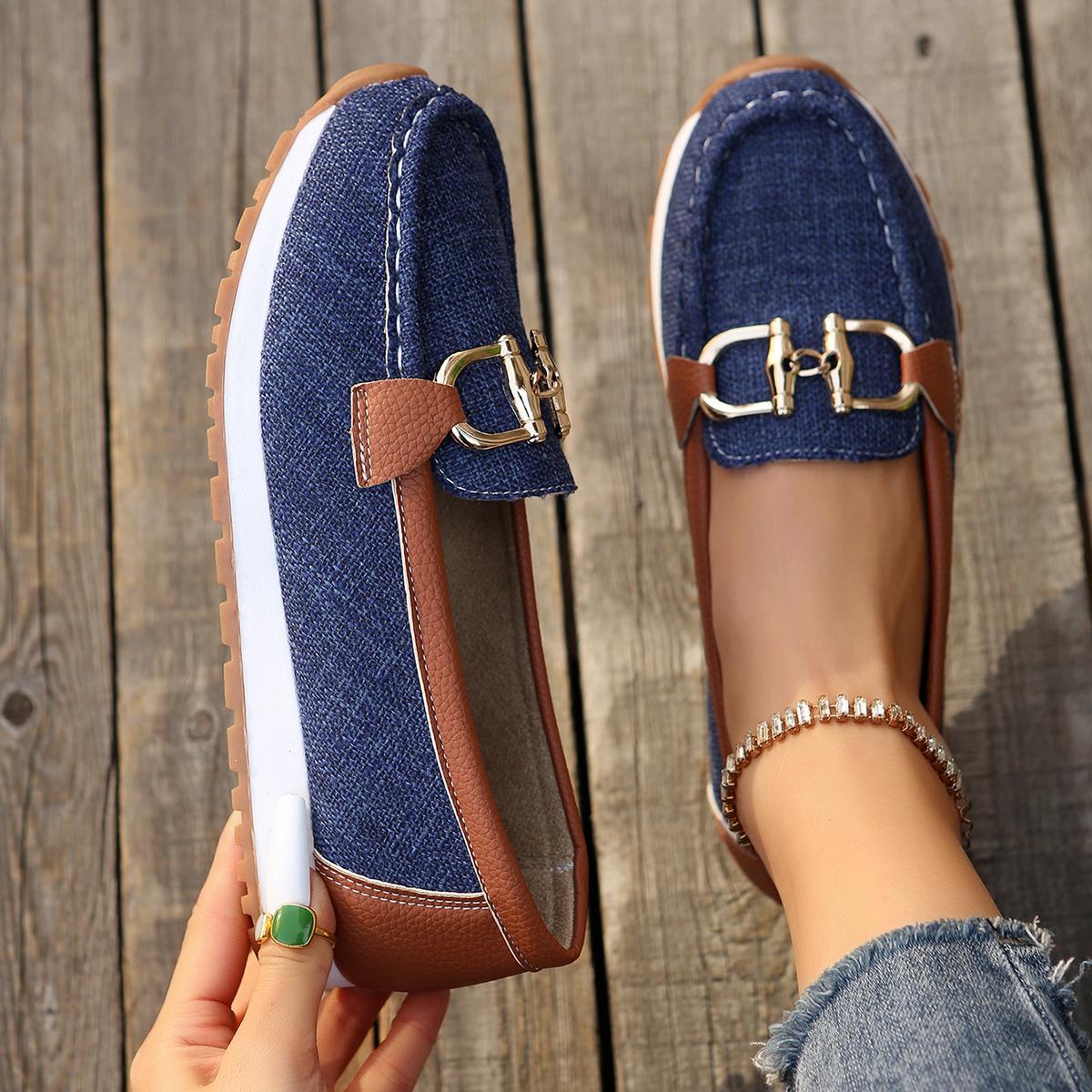 

Fashion 2025 New Women Sneakers Spring Trend Low-top Casual Shoes Comfortable Slip-on Women Flat Shoes Fashion Round-toed Sneakers Women 36 синий