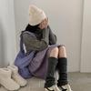 Korean Turn Cuff Leg Warmers for Women Cable Knit Stretchy Footless Socks Students Solid Color Boot Covers Streetwear