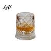 Lead-free Glass Tumbler Dad's Gift Spinning Whiskey with LED Light 260ml Embossed
