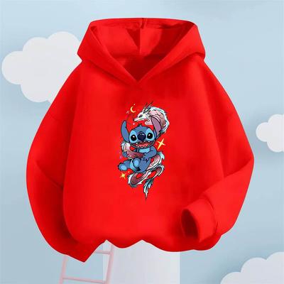 Weihnachten Kinder Cartoon Stitch Kreativ Bedruckte Sportbekleidung für Jungen und Mädchen, Niedliches Komplett-Match, Herbst Outdoor Warmes Oberteil