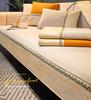 Jacquard Wide Edge Sofa Cover Anti-skid Grid Plush Cushion Warm Cover Sofa Towel Embroidery Webbing Sofa Cushion Cover For Home