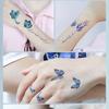 Třpytivé tetování motýla Dočasné samolepky Vodotěsné tetování motýlího obličeje Glitter Fairy Wings Makeup Falešné tetování pro dívky Dárky na párty