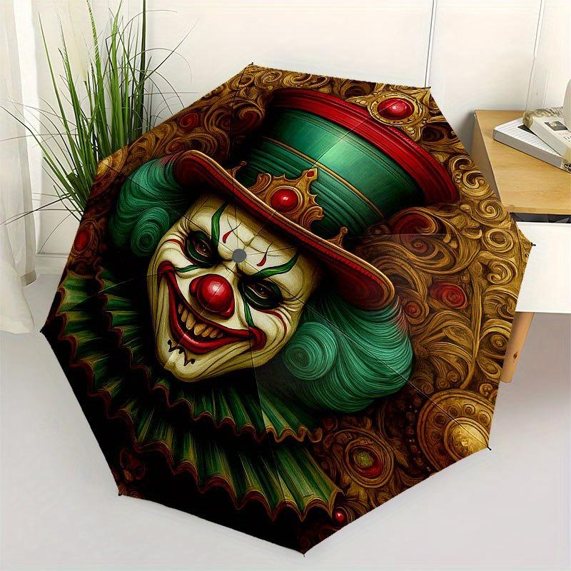 

Victorian Clown Illustration: A Classic Artwork for Your Home DecorUmbrella with Cute Design, Portable 3-Fold Compact Umbrella for Men & Women, Valent