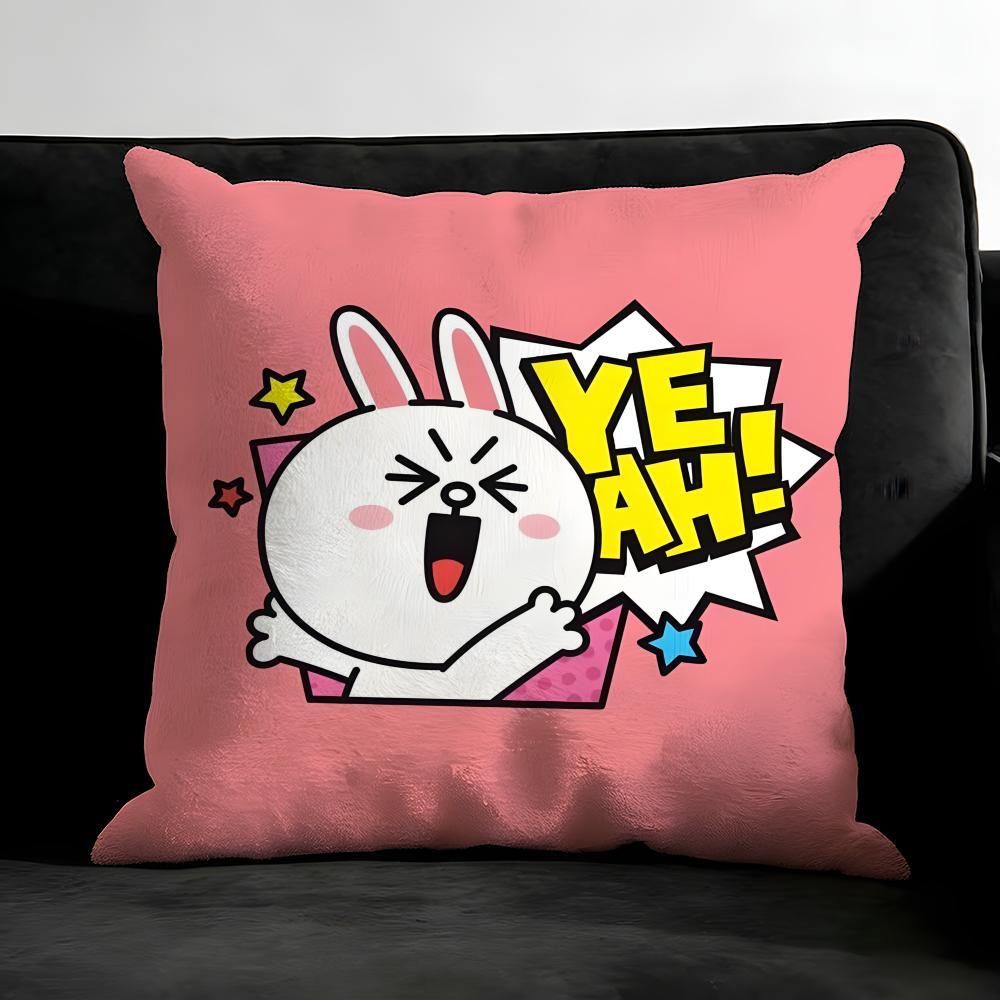 C-Cony Cartoon Cushion Cover Pillowcase Ultra Soft Skin Friendly Fabric Cloud Like Comfort & Concealed Zipper